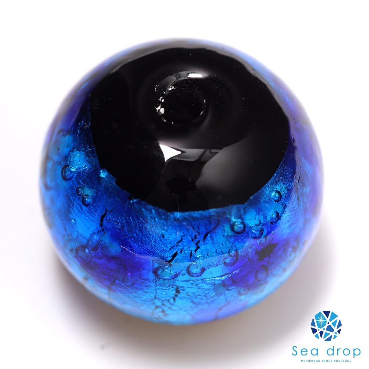Amazon.co.jp: Sea drop 光る ホタルガラス ブルー 粒売り 22mm